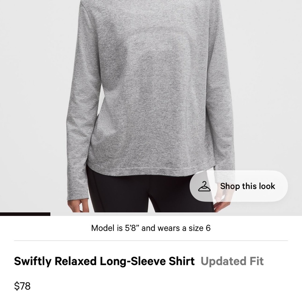 lululemon athletica Gray Long Sleeve Tee
